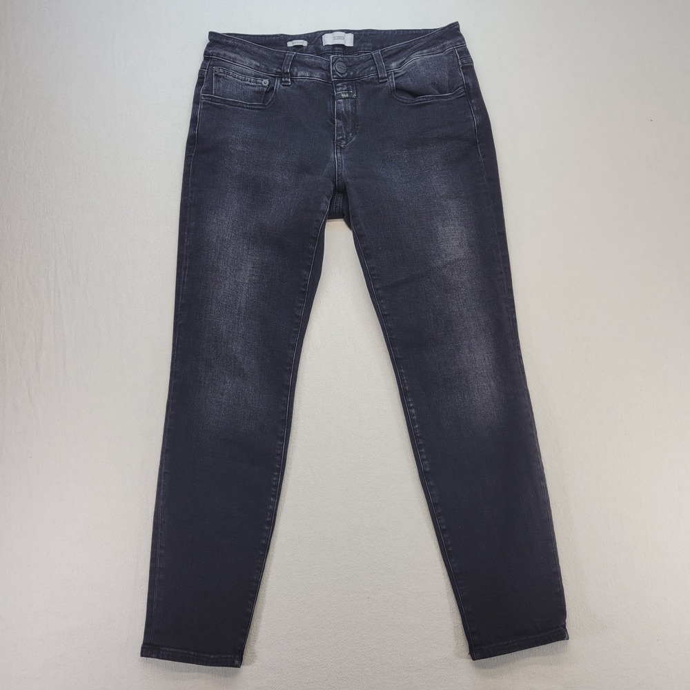 Closed‎ Jeans Womens 29 Baker Skinny Faded Black Low Rise Made In Milan Denim